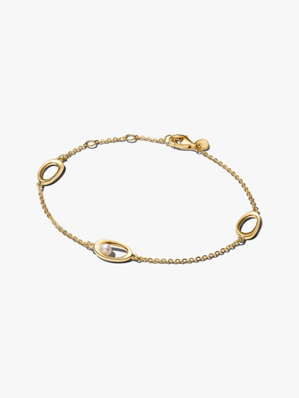 Pandora Organically Shaped Oval & Treated Freshwater Cultured Pearl Bracelet